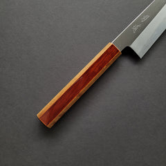 Hado Junpaku White #1 Stainless Clad Migaki Gyuto 210mm Cherry Wood Lacquer Handle
