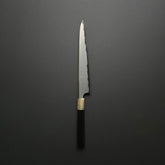 Hitohira Togashi White #1 Stainless Clad Kasumi Sujihiki 240mm Ebony Handle