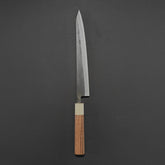 Hitohira TD Blue #2 Stainless Clad Kurouchi Sujihiki 240mm Walnut Handle