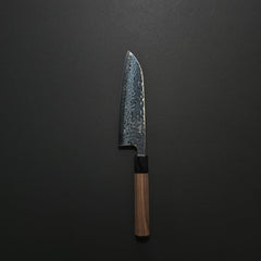 Hitohira Futana S3 Tsuchime Damascus Santoku 170mm Walnut Handle