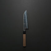 Hitohira Futana S3 Tsuchime Damascus Santoku 170mm Walnut Handle