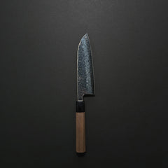 Hitohira Futana S3 Tsuchime Damascus Santoku 170mm Walnut Handle