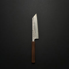 *Discounted* Kaneshige Silver #3 Etched Nashiji Bunka 165mm Khii Burnt Walnut Handle