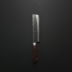 Hitohira HG Tsuchime Damascus Nakiri 160mm Imitation Mahogany Handle