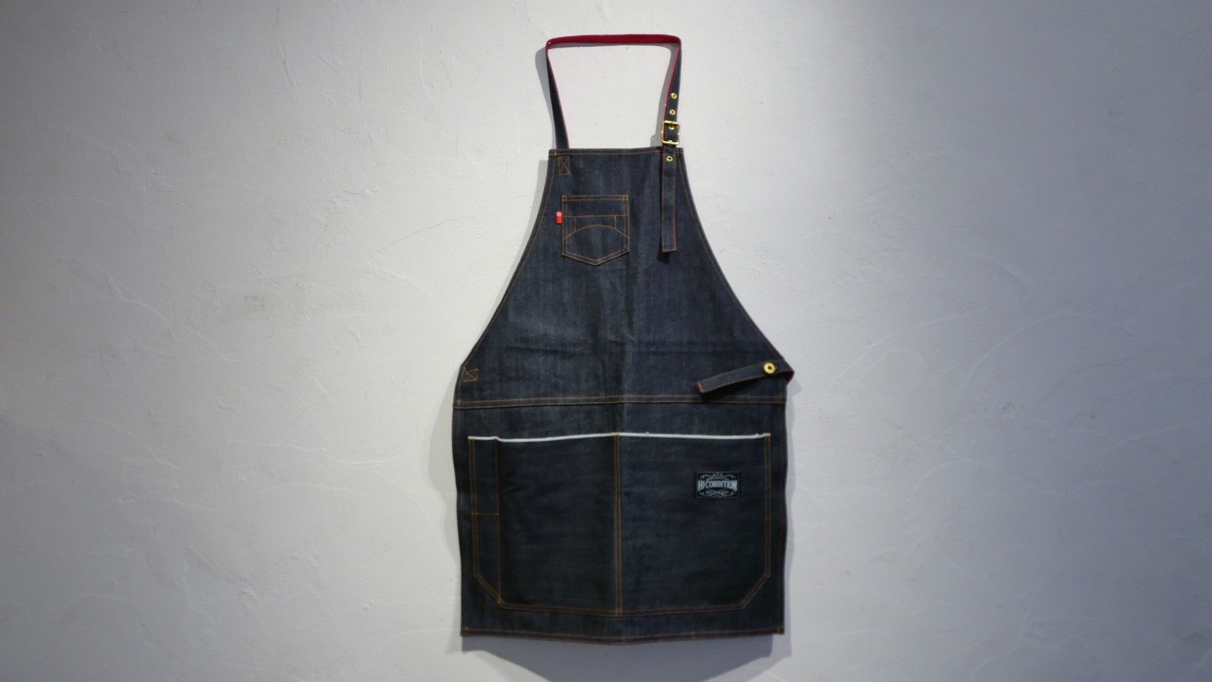 HI-CONDITION Selvage Denim Full Apron Blue Large