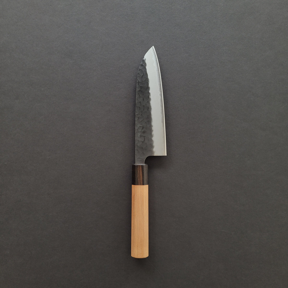 Hitohira Futana SB Kuro Tsuchime Santoku 170mm Cherry Wood Handle