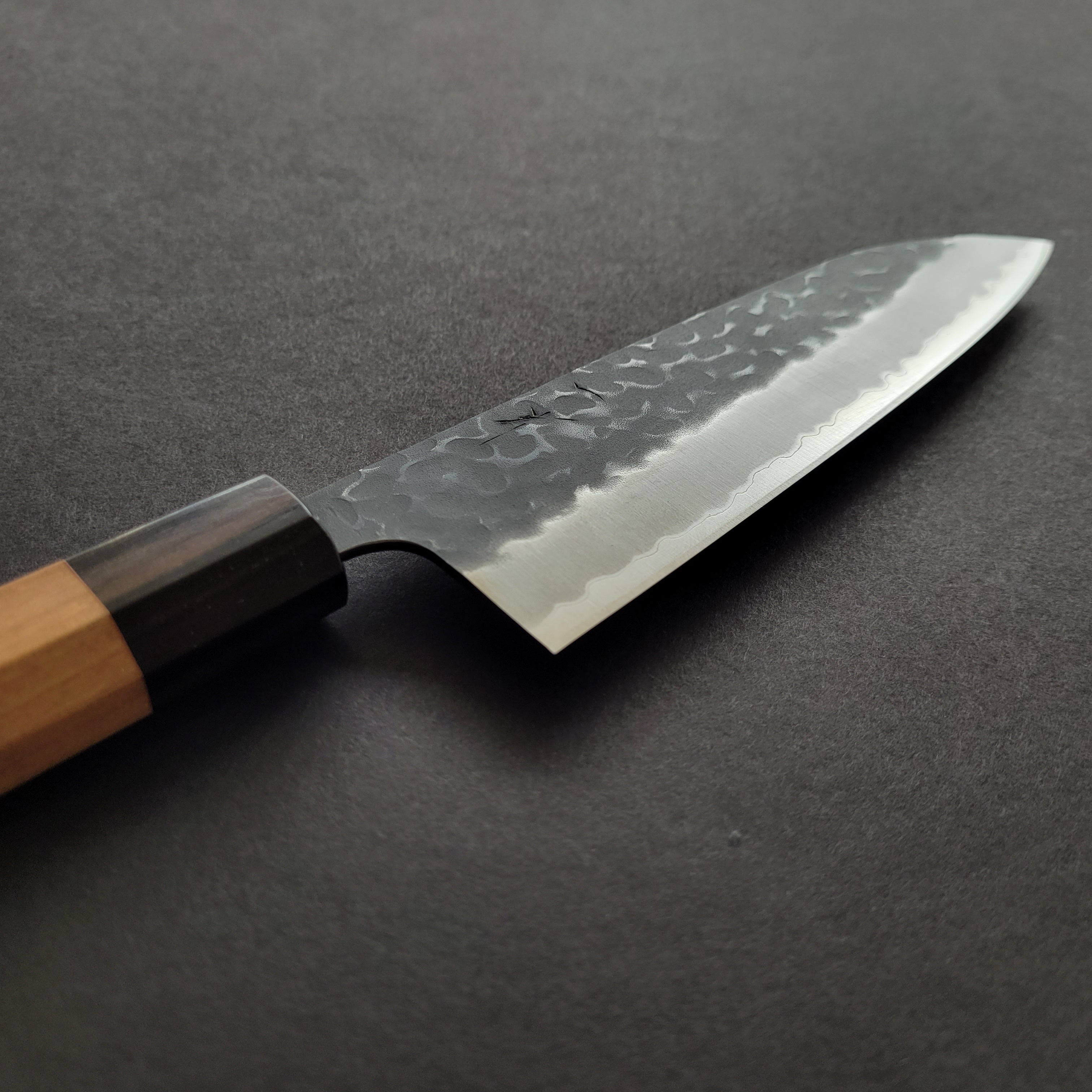 Hitohira Futana SB Kuro Tsuchime Santoku 170mm Cherry Wood Handle