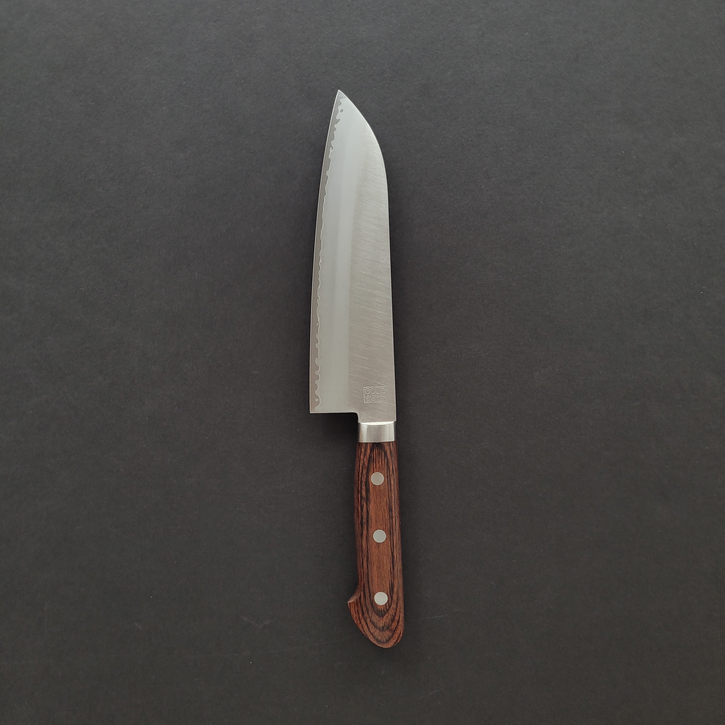 Kaneshige V-Gold Santoku 170mm Imitation Mahogany Handle