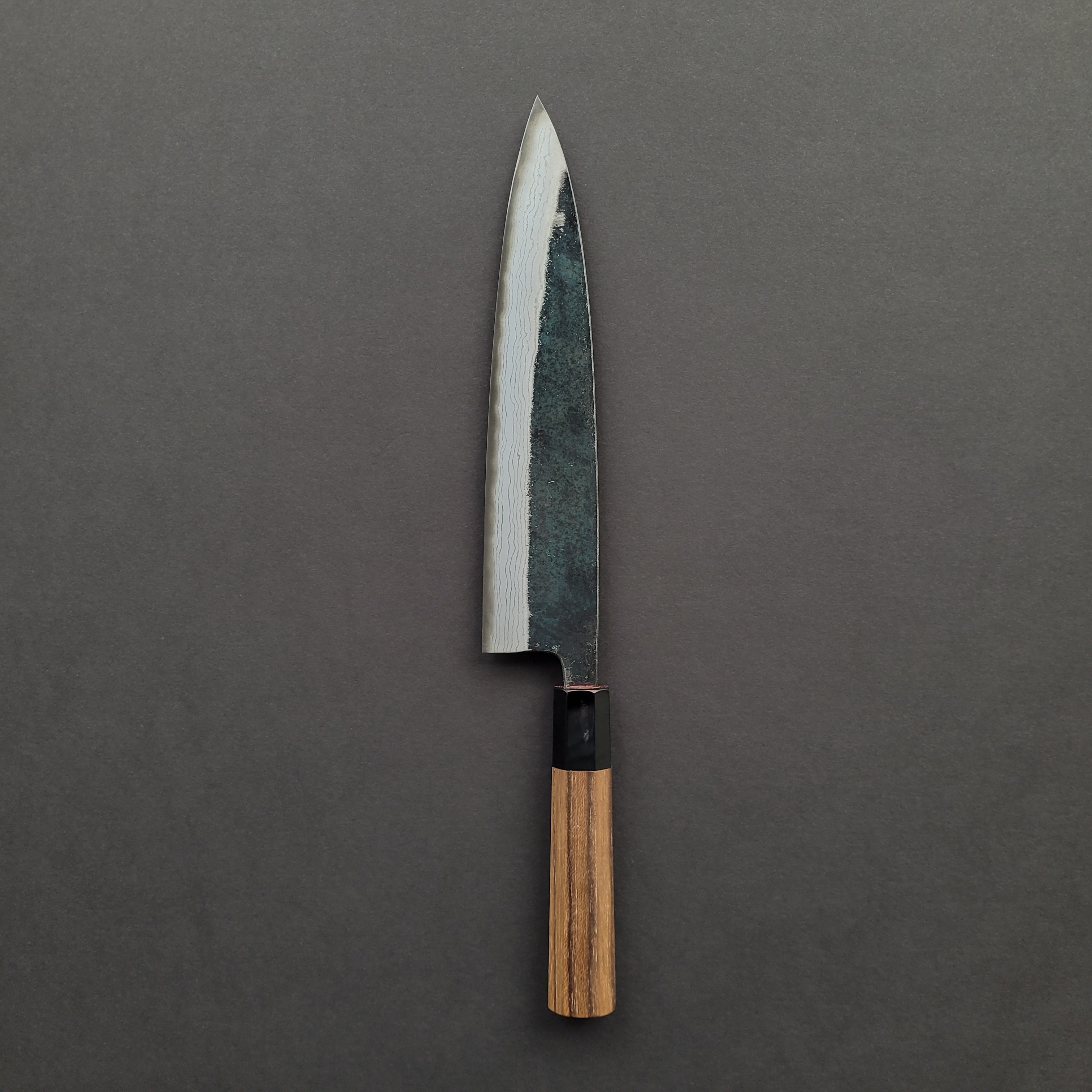 Hatsukokoro Blue #2 Kumokage Gyuto 240mm Teak Handle