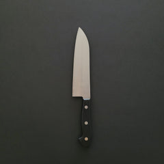 Hitohira Imojiya OKD White #2 Stainless Clad Santoku 180mm Pakka Handle