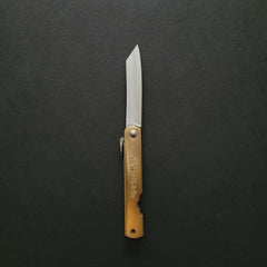 Higonokami Blue Steel Folding Knife Medium Brass Handle