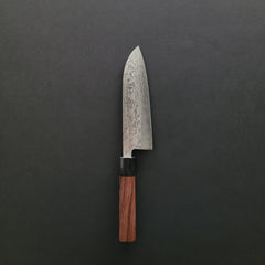 Hitohira Setsu Forged VG-10 Damascus Santoku 165mm Jutan Handle (with Saya)