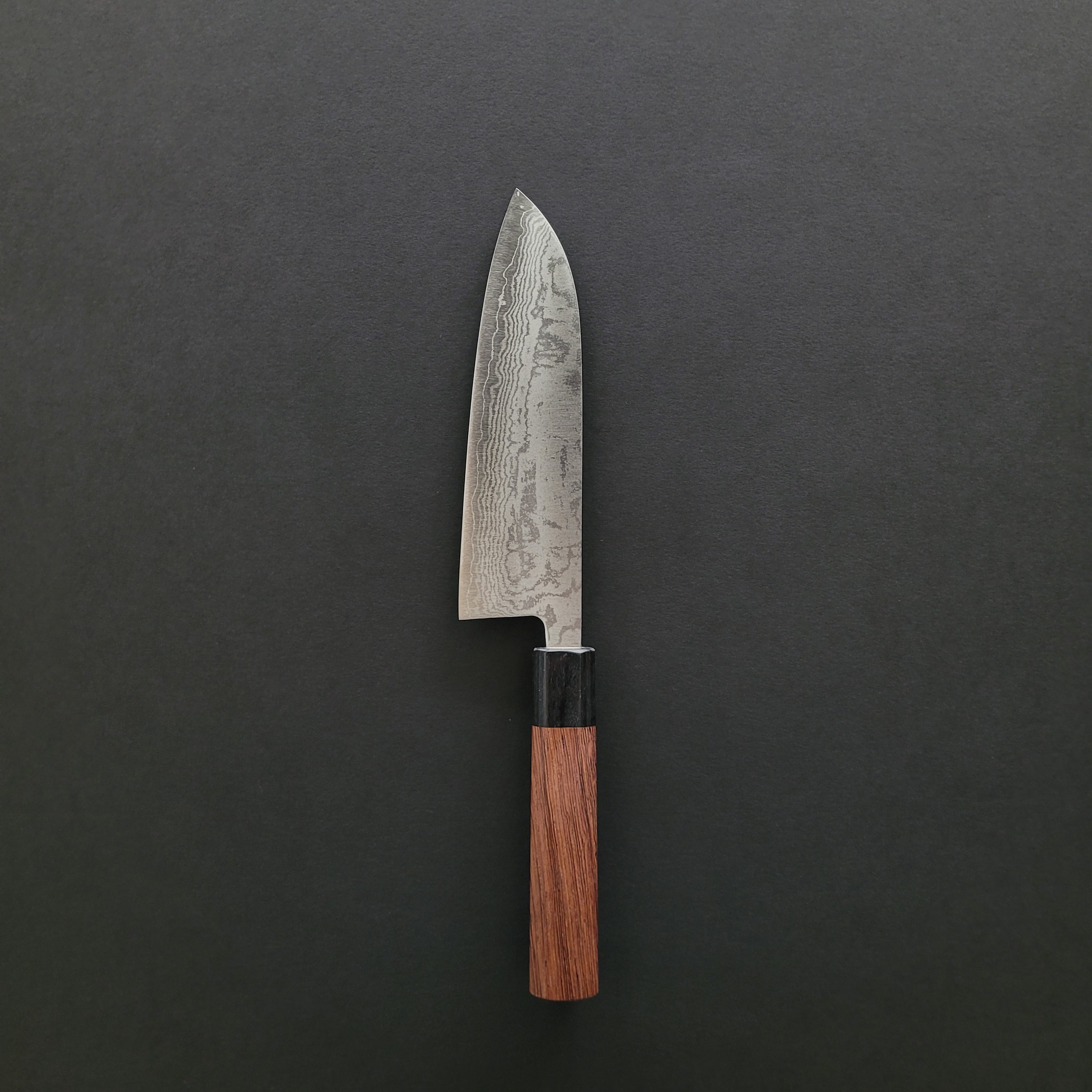 Hitohira Setsu Forged VG-10 Damascus Santoku 165mm Jutan Handle (with Saya)