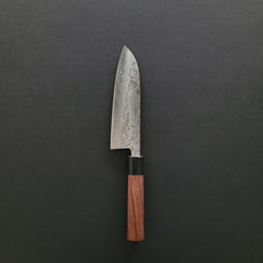 Hitohira Setsu Forged VG-10 Damascus Santoku 165mm Jutan Handle (with Saya)