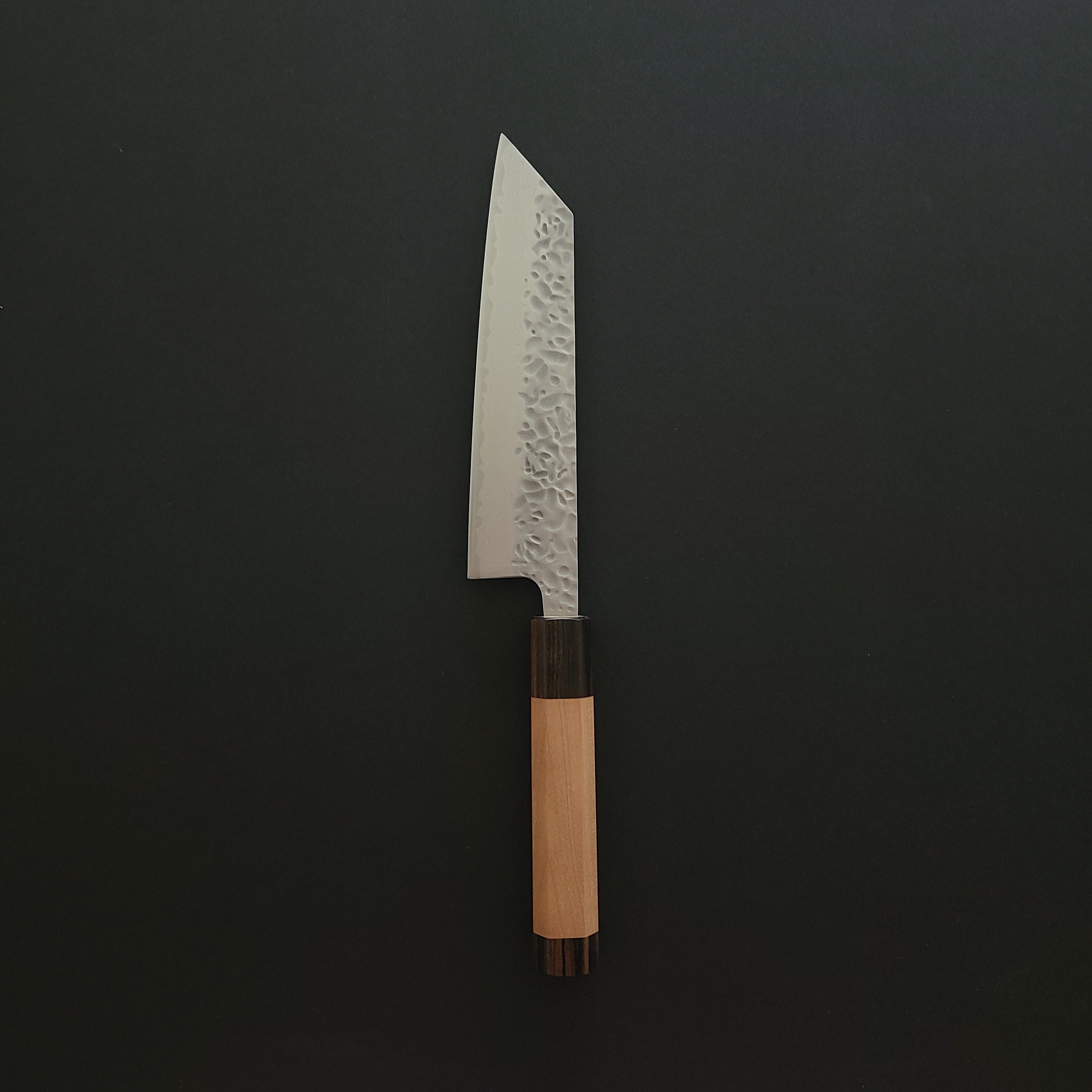 Hitohira Futana Stainless Tsuchime Damascus Bunka Cherry Wood Handle