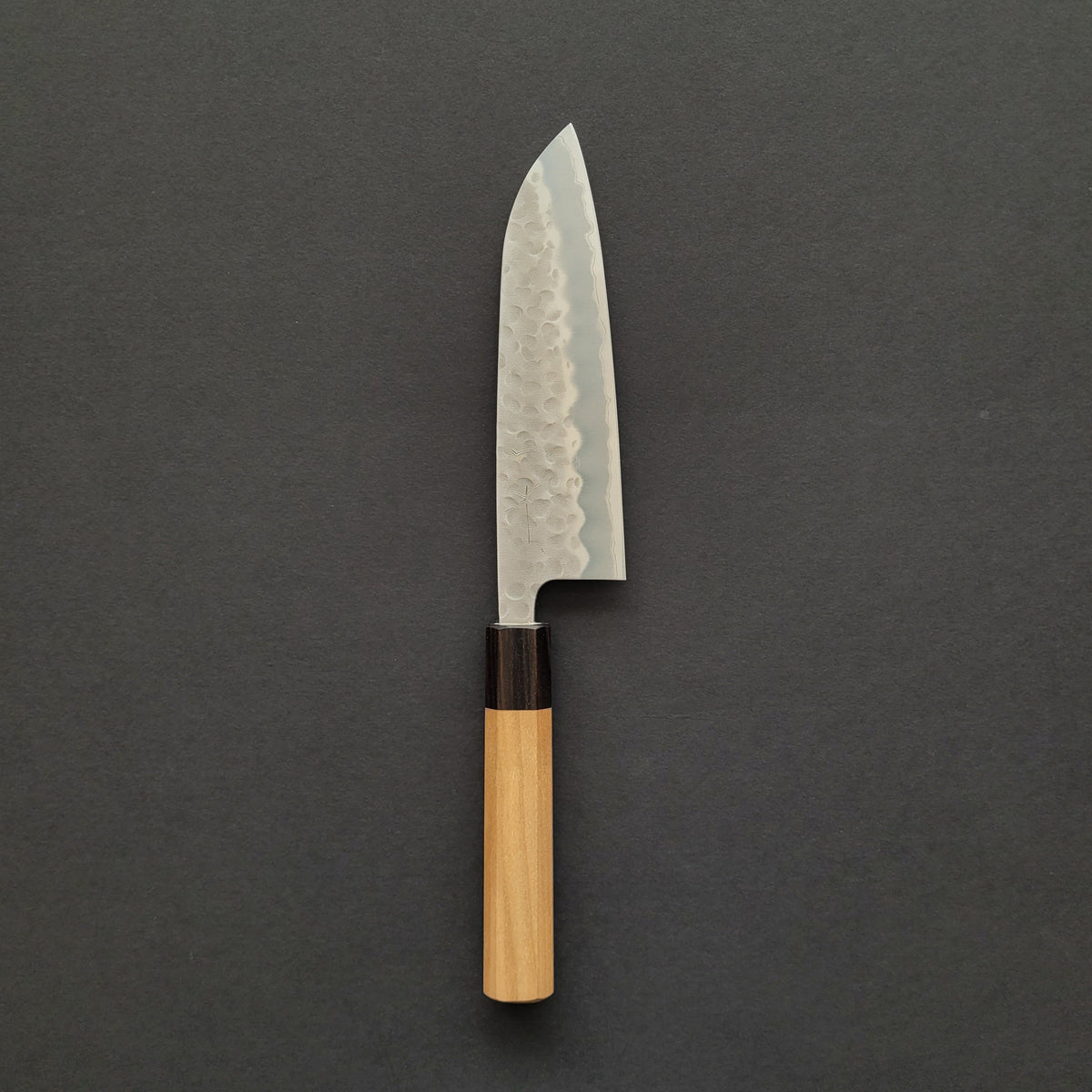 Hitohira Futana White #2 Migaki Tsuchime Santoku 170mm Cherry Wood Handle