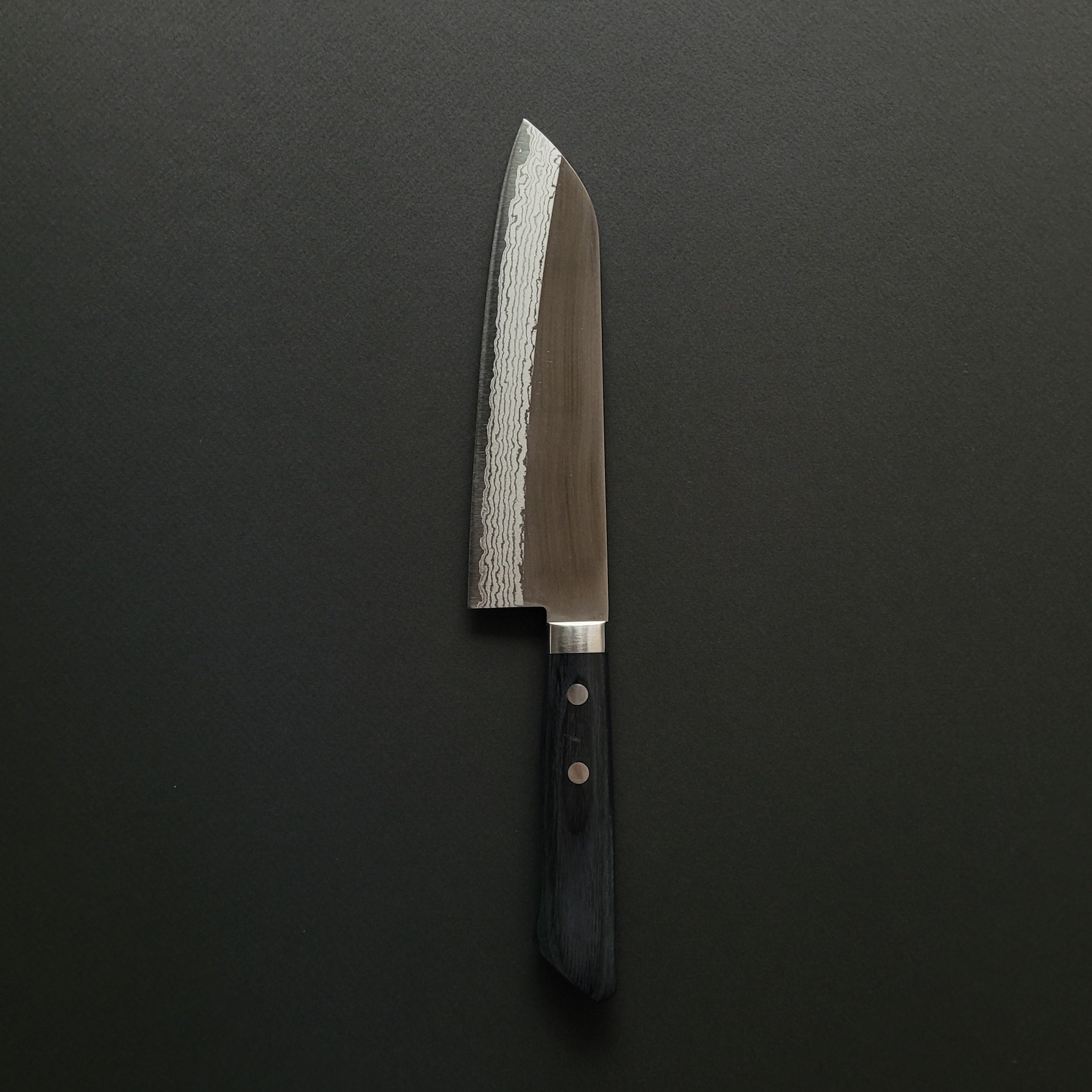 Hitohira NM V10 Migaki Damascus Santoku 170mm Pakka Handle