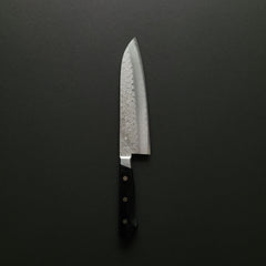 Hitohira Imojiya Kuma Blue #2 Nashiji Tsuchime Santoku 180mm Pakka Handle