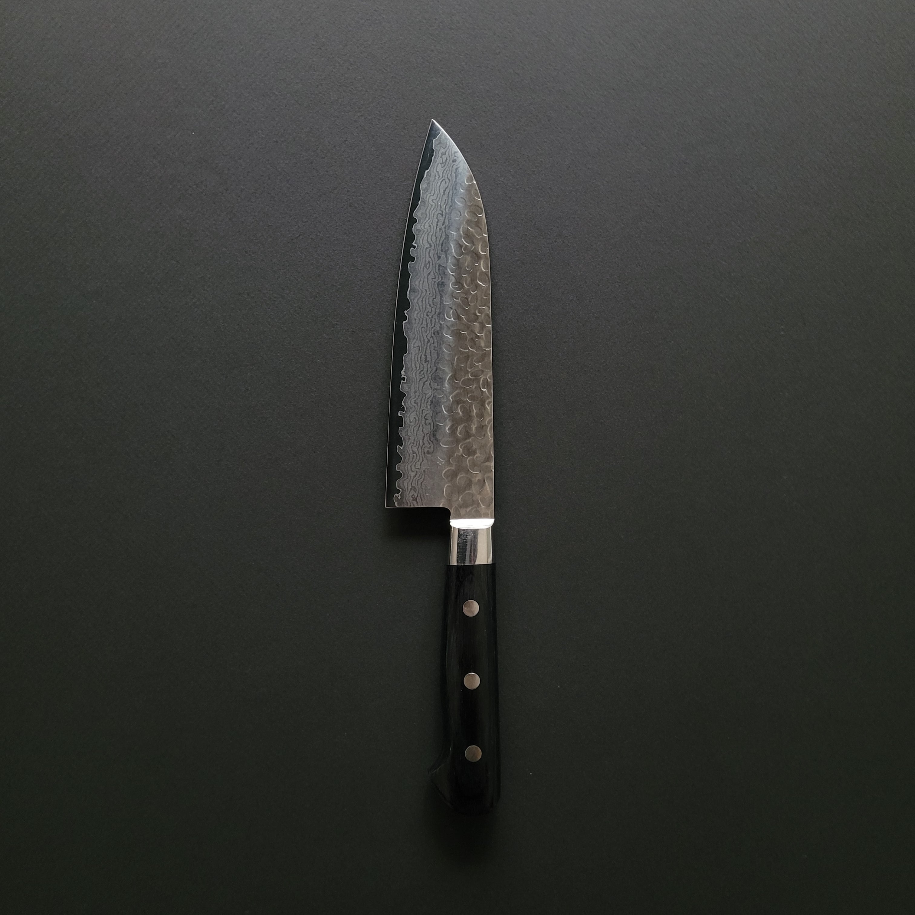 Hitohira Imojiya ST Tsuchime Damascus Santoku Pakka Handle (Yo)