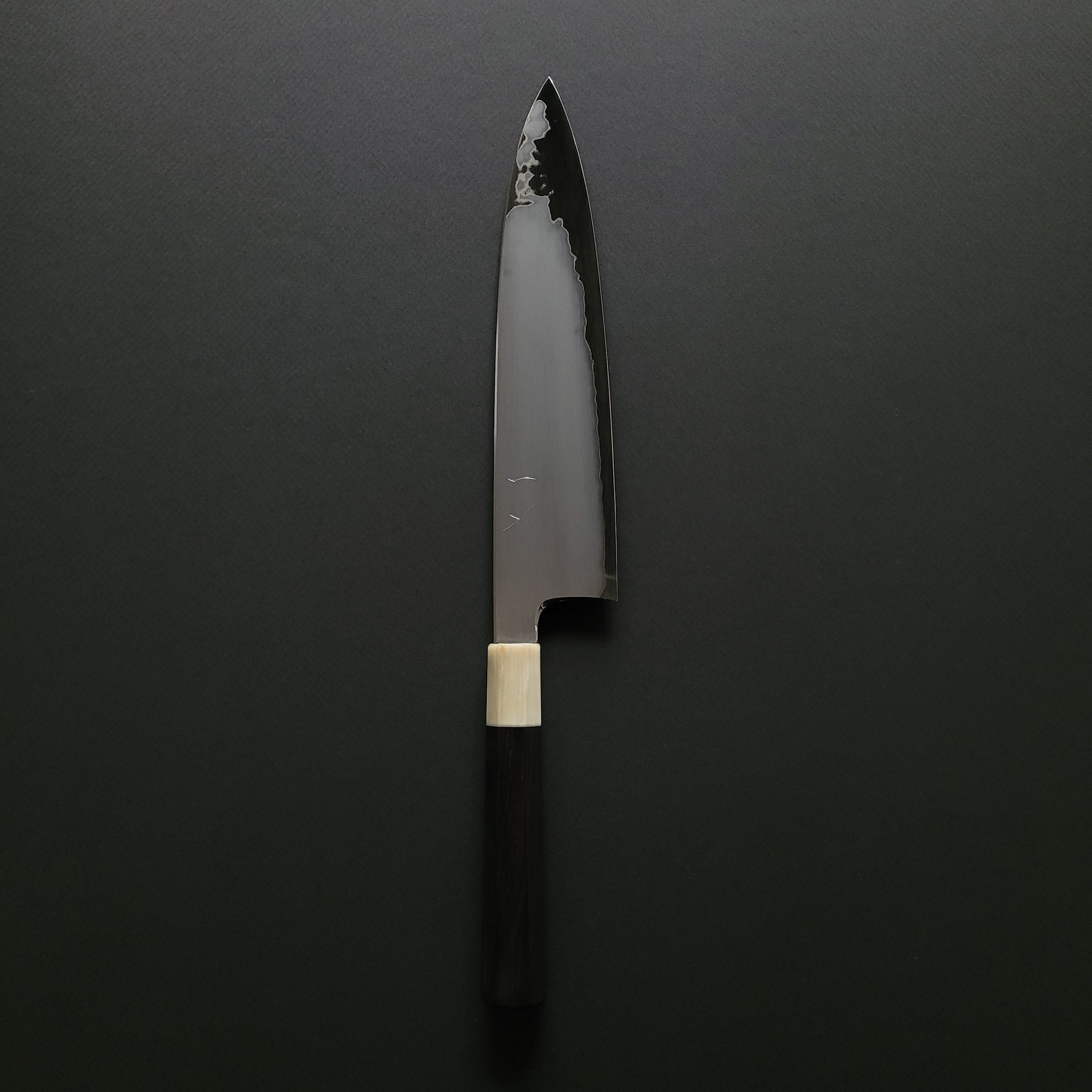 Hitohira Togashi Blue #1 Stainless Clad Kasumi Gyuto 240mm Ebony Handle (Discount)