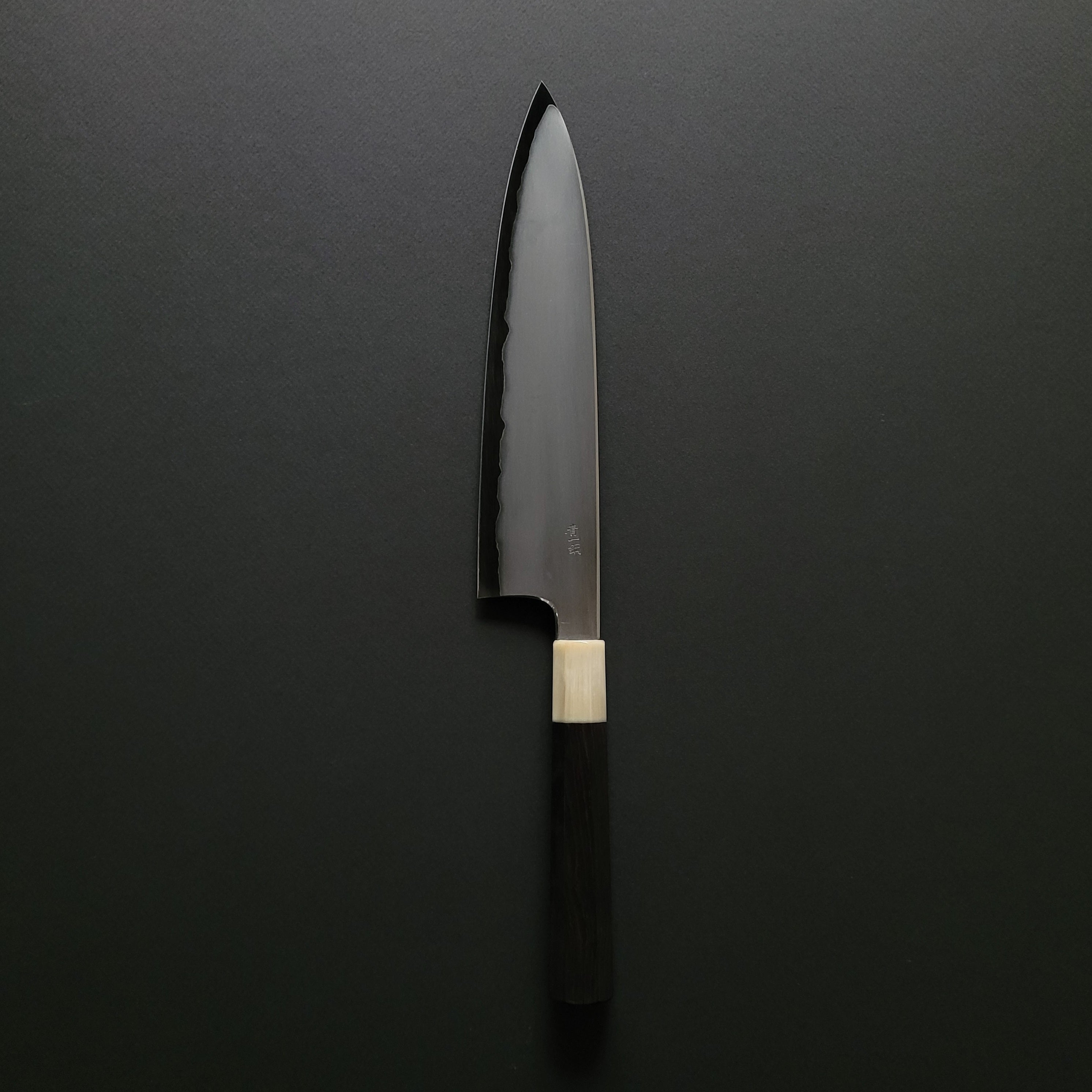 Hitohira Togashi Blue #1 Stainless Clad Kasumi Gyuto 240mm Ebony Handle (Discount)