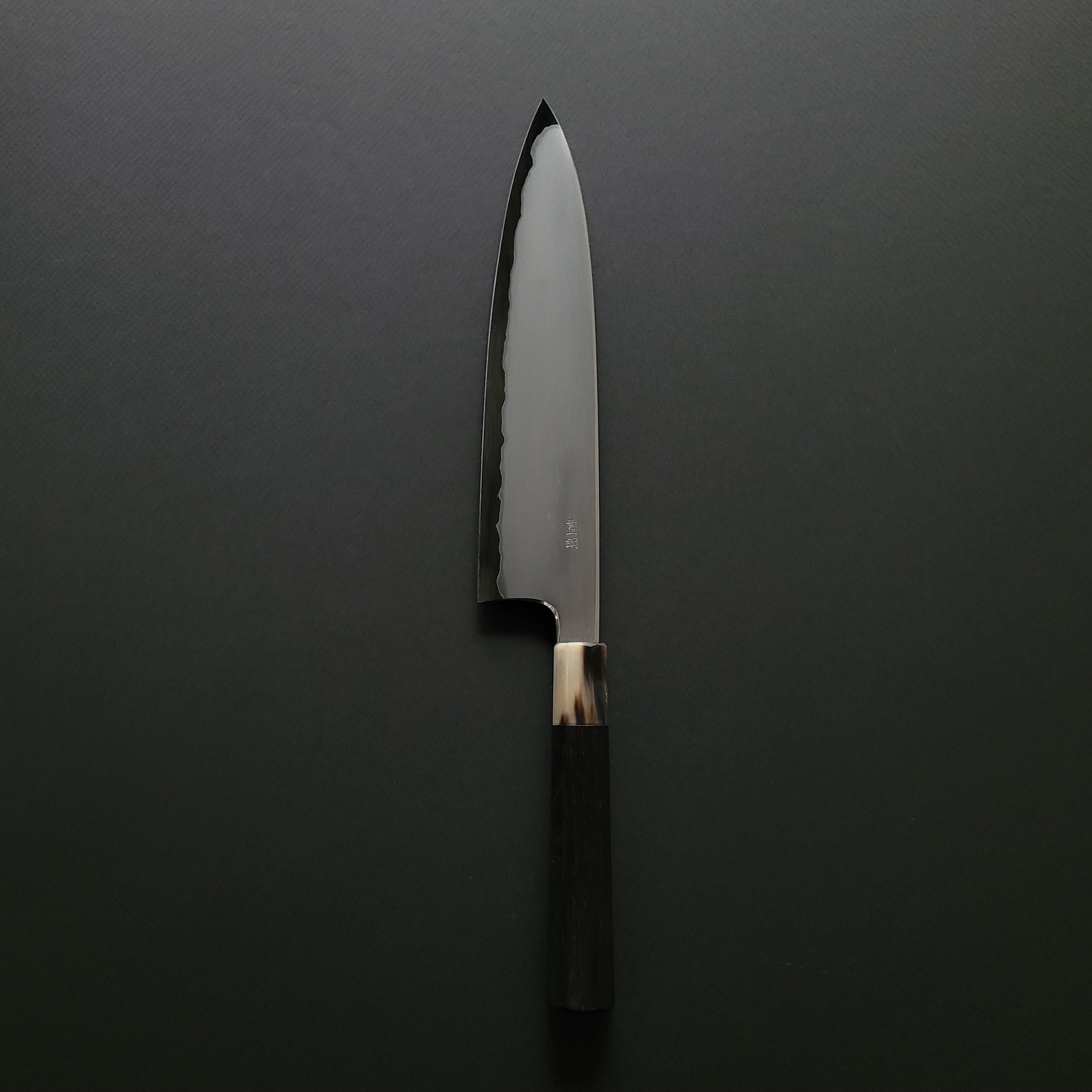 Hitohira Togashi Blue #1 Stainless Clad Kasumi Gyuto 240mm Ebony Handle (Discount)