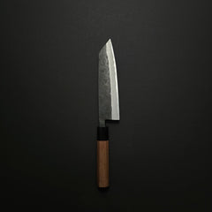 Hitohira Harima Forged Blue #2 Stainless Clad Kurouchi Bunka 180mm Walnut Handle