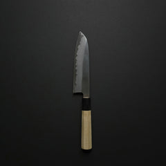Hitohira Gorobei Ren White #2 Damascus Santoku Ho Wood Handle
