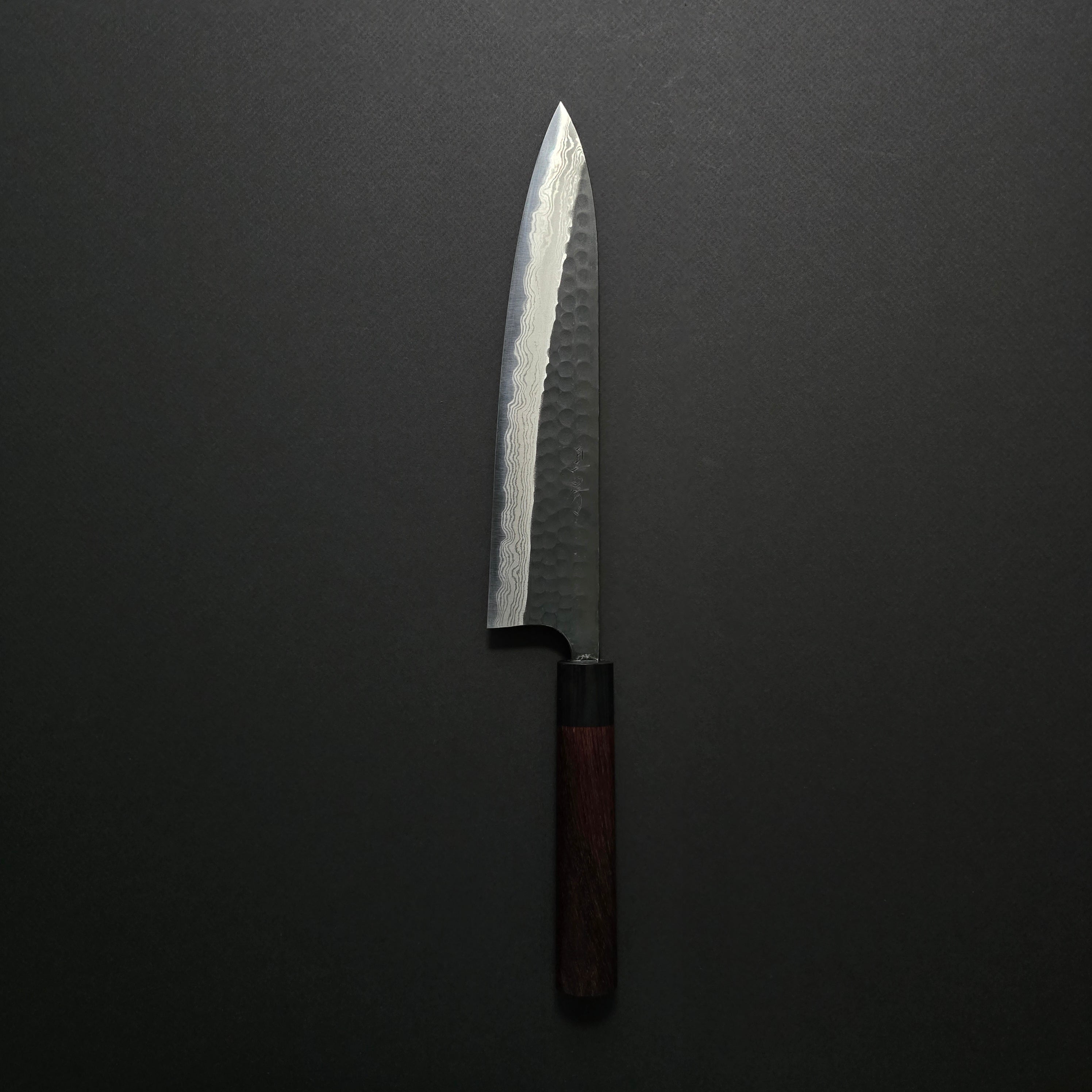 Akifusa Blue Super Tsuchime Damascus Gyuto 240mm Rosewood Handle