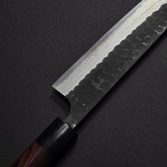 Akifusa Blue Super Tsuchime Damascus Sujihiki 240mm Rosewood Handle
