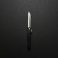 Higonokami Nashiji Folding Knife Medium Iron Handle (Black Handle)
