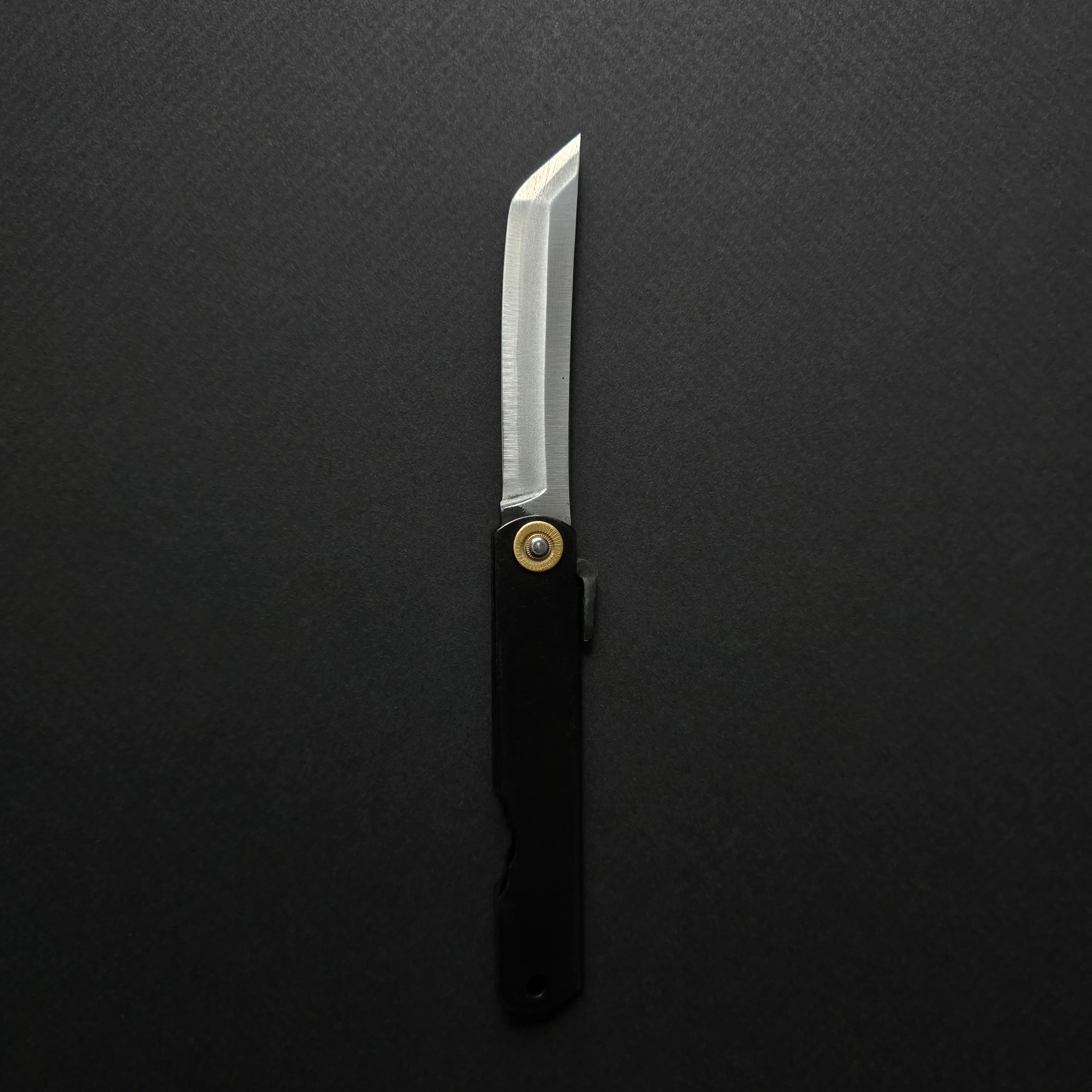 Higonokami Kengata Folding Knife Brass Handle (#17 BK)