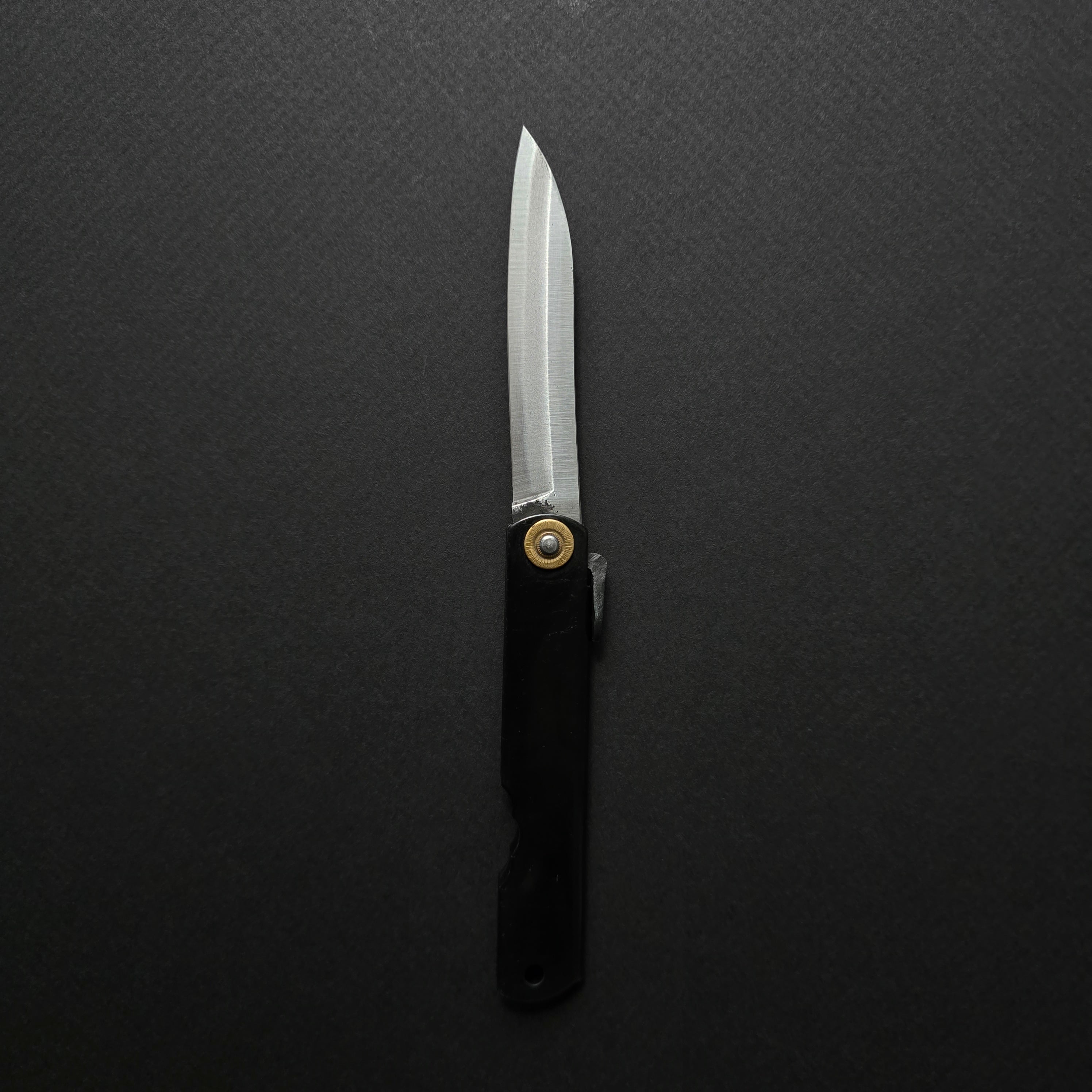 Higonokami Sasaba Folding Knife Brass Handle (#16 BK)
