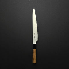 Hitohira Imojiya TH Stainless Bread Knife 240mm Teak Handle (Wa)