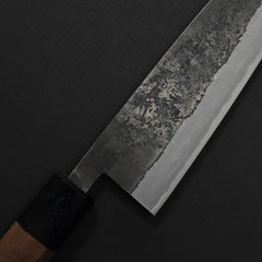 Hitohira Harima Forged Blue #2 Stainless Clad Kurouchi Santoku Walnut Handle