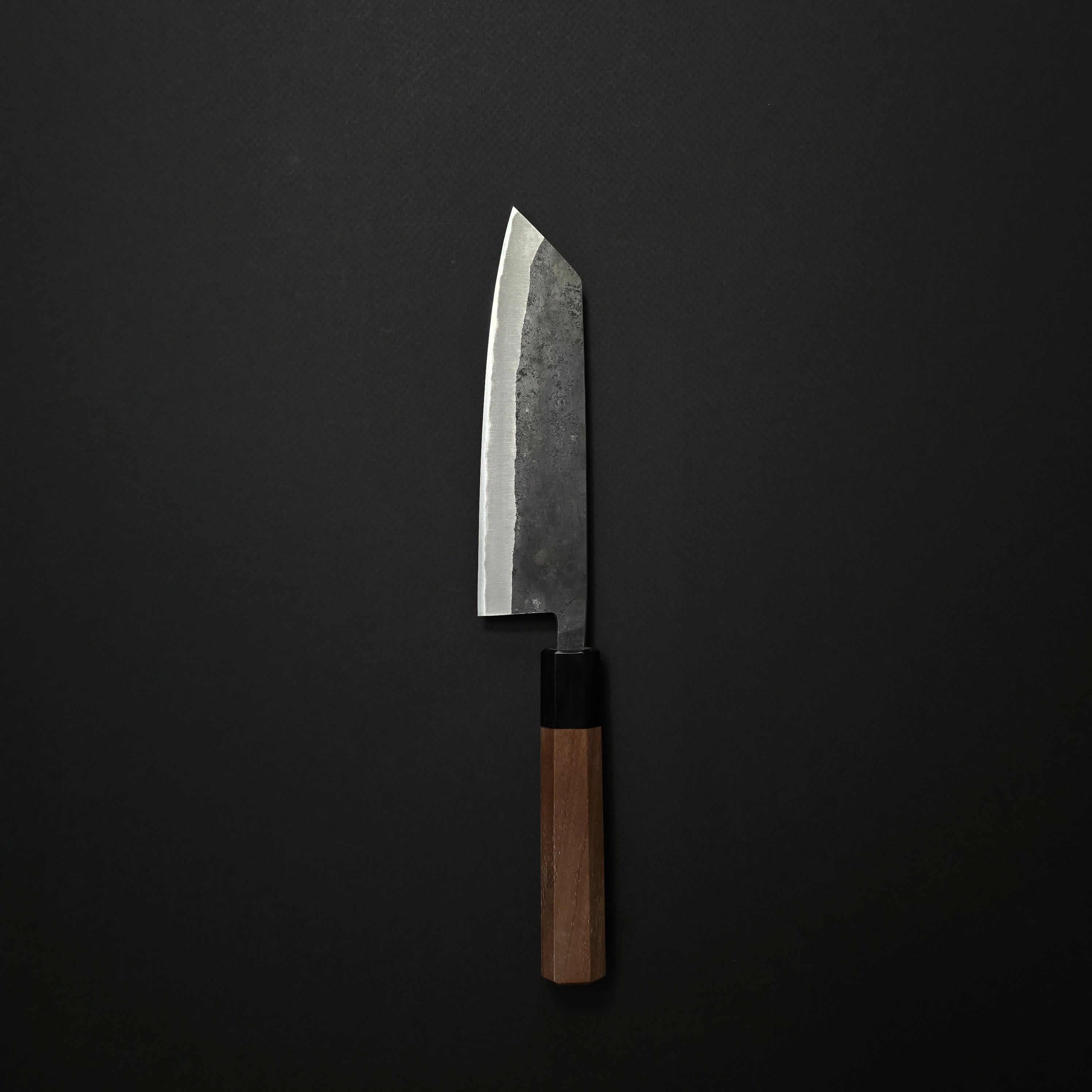 Hitohira Harima Forged Blue #2 Stainless Clad Kurouchi Bunka 165mm Walnut Handle