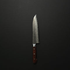 Hitohira HG Tsuchime Damascus Santoku 185mm Imitation Mahogany Handle