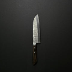 Hitohira NM V10 Tsuchime Damascus Santoku 170mm Brown Pakka Handle