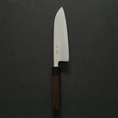 Akifusa Blue Super Migaki Santoku 165mm Rosewood Handle