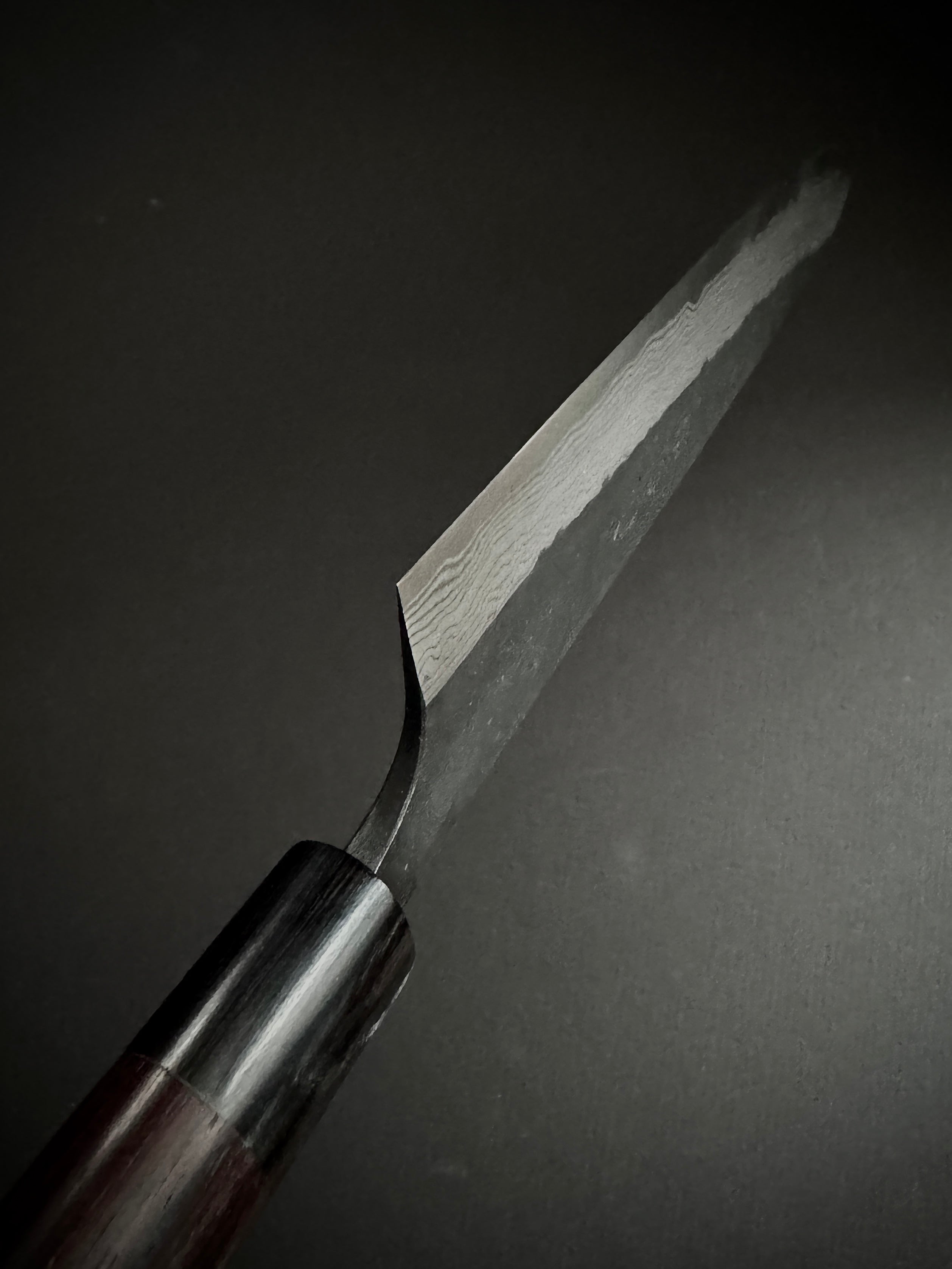 Akifusa Blue Super Kurouchi Tsuchime 240mm Sujihiki Rosewood Handle