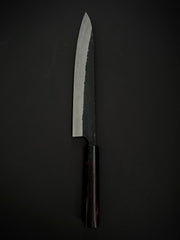 Akifusa Blue Super Kurouchi Tsuchime 240mm Sujihiki Rosewood Handle