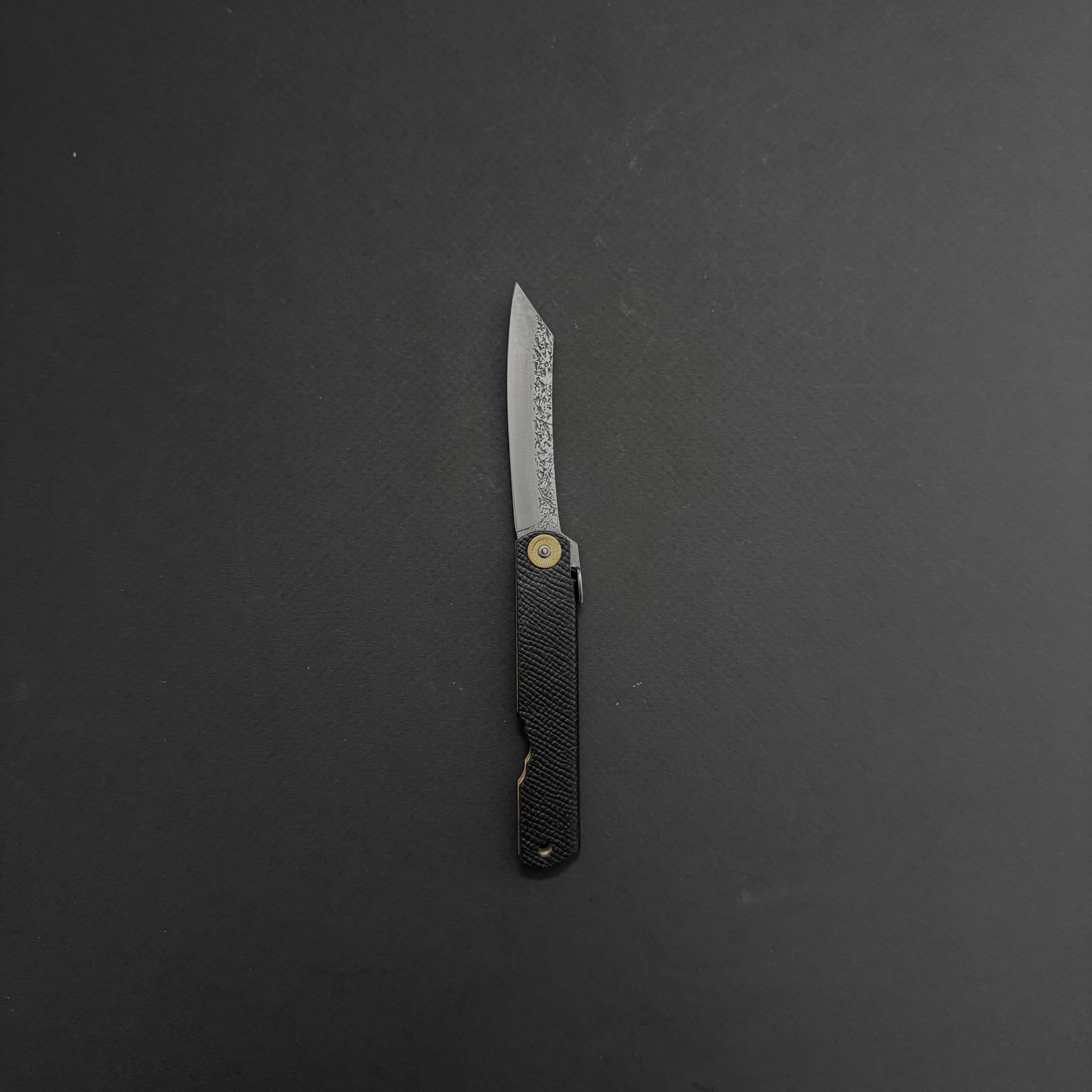 Higonokami VG10 Folding Knife Large Brass Handle (Leather)