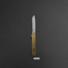 Higonokami Motosuke Folding Knife X Large Brass Handle (#16Y M)
