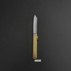 Higonokami Motosuke Folding Knife X Large Brass Handle (#16Y M)
