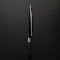 Hitohira Kikuchiyo Mosuke Enmon White #1 Yanagiba 300mm Ziricote Handle (Mirror Polished/ Saya)