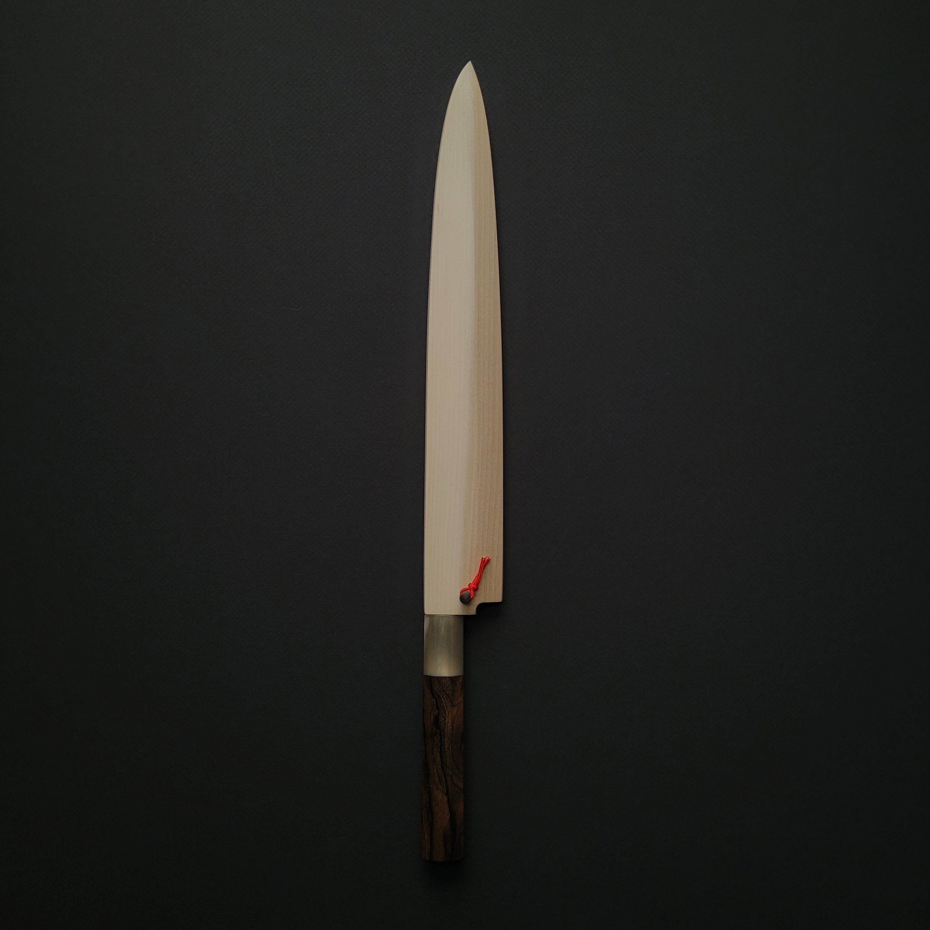 Hitohira Kikuchiyo Mosuke Enmon White #1 Yanagiba 300mm Ziricote Handle (Mirror Polished/ Saya)