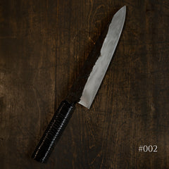*PRE-ORDER* Tosho x Funaki White #2 Kurouchi Gyuto 225mm Urushi Rattan Wrap Handle (Ivan Polished / #002)