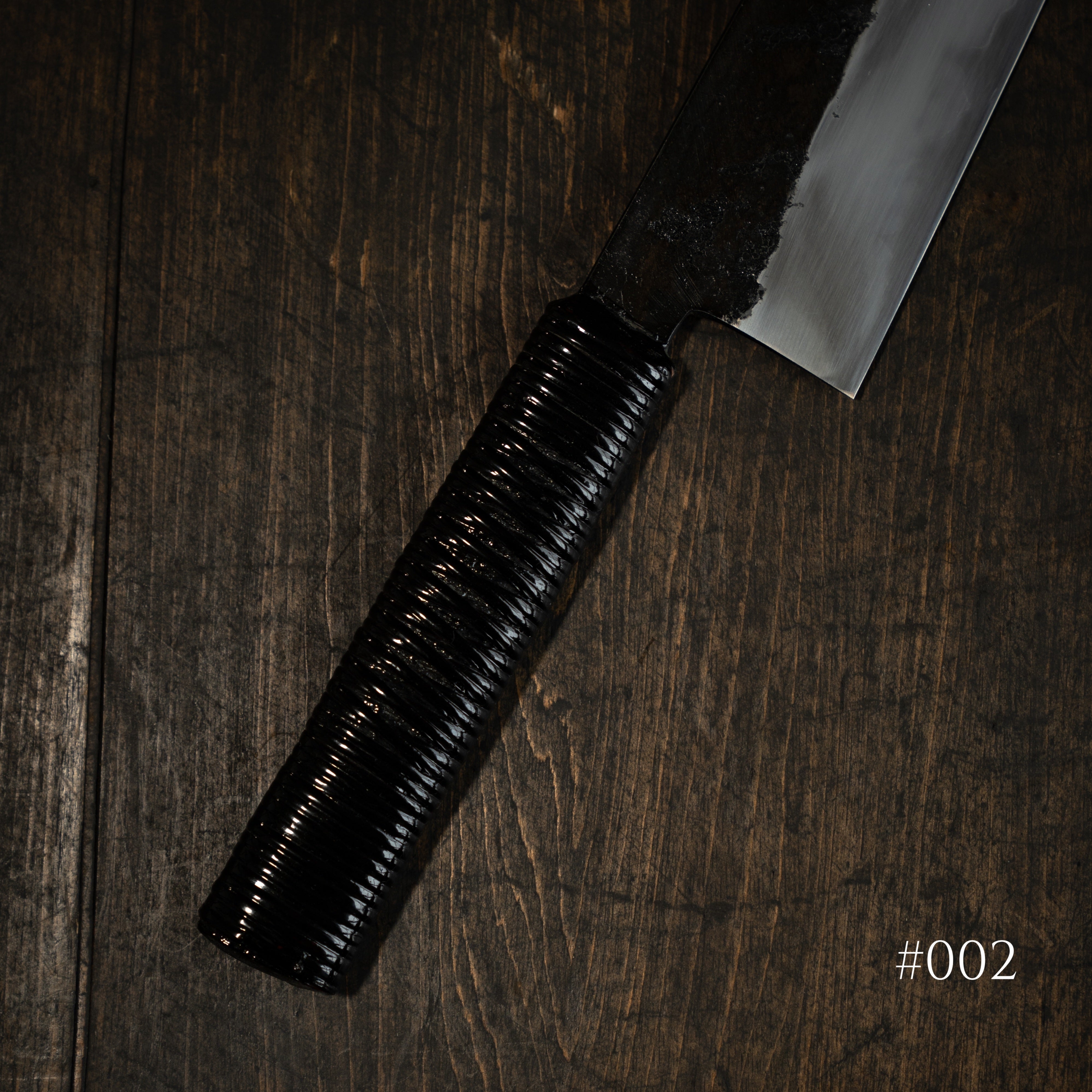 *PRE-ORDER* Tosho x Funaki White #2 Kurouchi Gyuto 225mm Urushi Rattan Wrap Handle (Ivan Polished / #002)