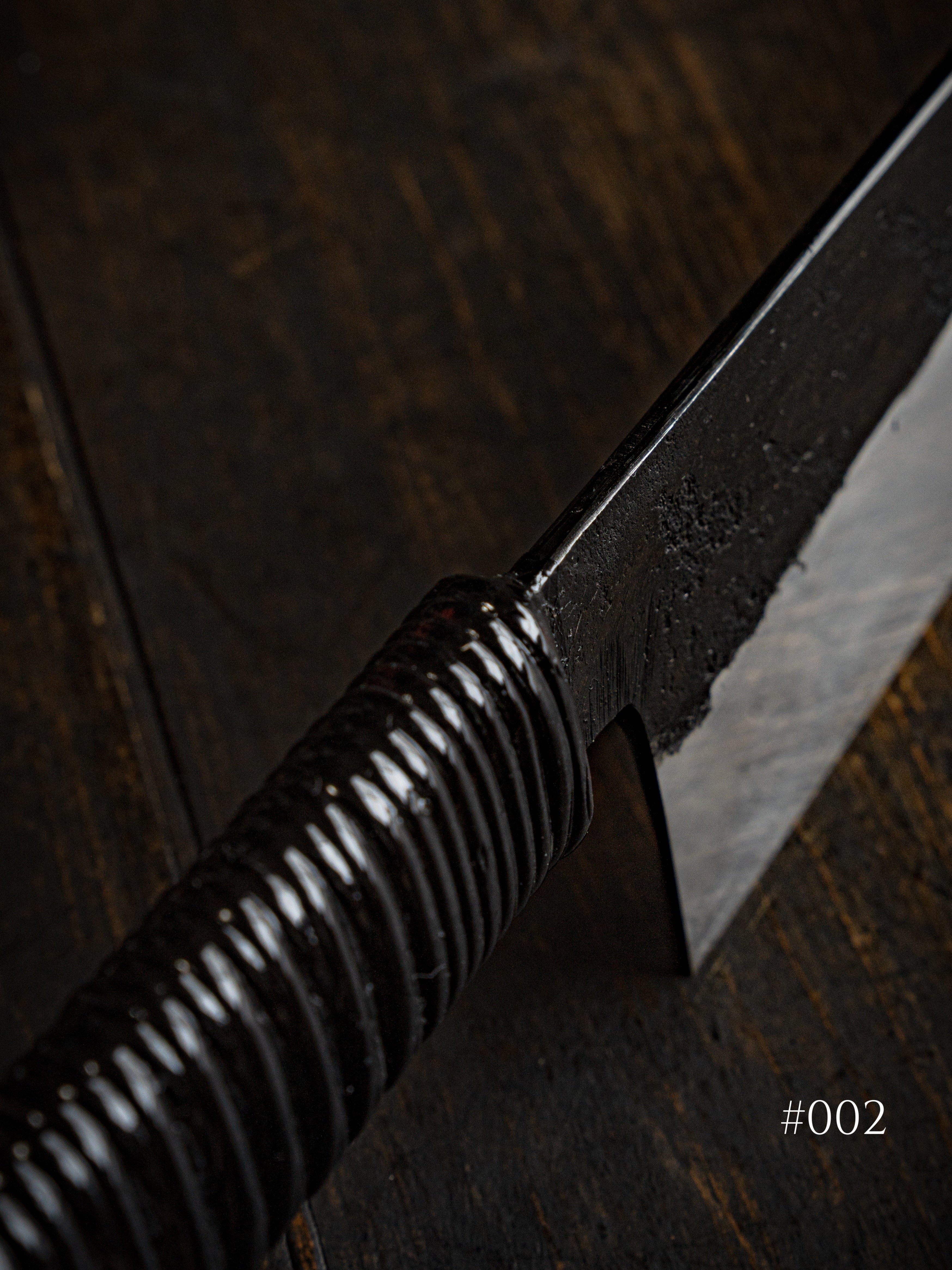 *PRE-ORDER* Tosho x Funaki White #2 Kurouchi Gyuto 225mm Urushi Rattan Wrap Handle (Ivan Polished / #002)