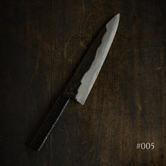 *PRE-ORDER* Tosho x Funaki White #2 Kurouchi Gyuto 225mm Urushi Rattan Wrap Handle (Ivan Polished / #005)